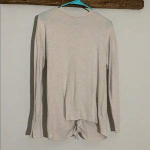 Basic front and tied back tan sweater